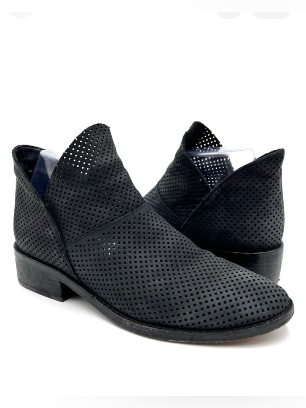 Eileen Fisher Leaf 2 Black Nubuck Leather Ankle Boots Size 8